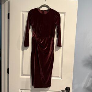 Banana republic maroon velvet dress